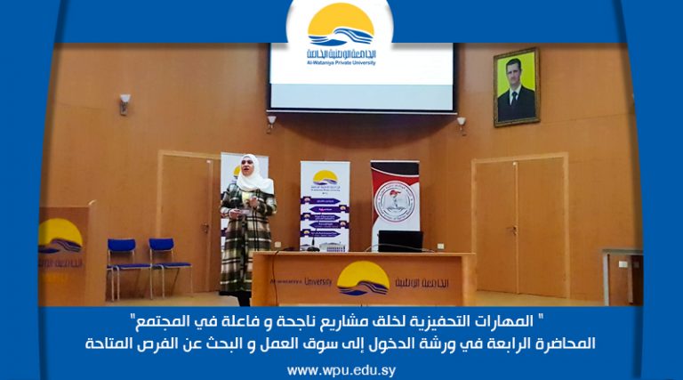 ” المهارات التحفيزية لخلق مشاريع ناجحة و فاعلة في المجتمع” المحاضرة الرابعة في ورشة الدخول إلى سوق العمل و البحث عن الفرص المتاحة