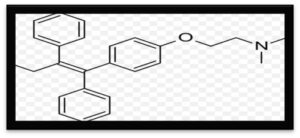 الشكل (2) الصيغة الكيميائية لعقار التاموكسفين